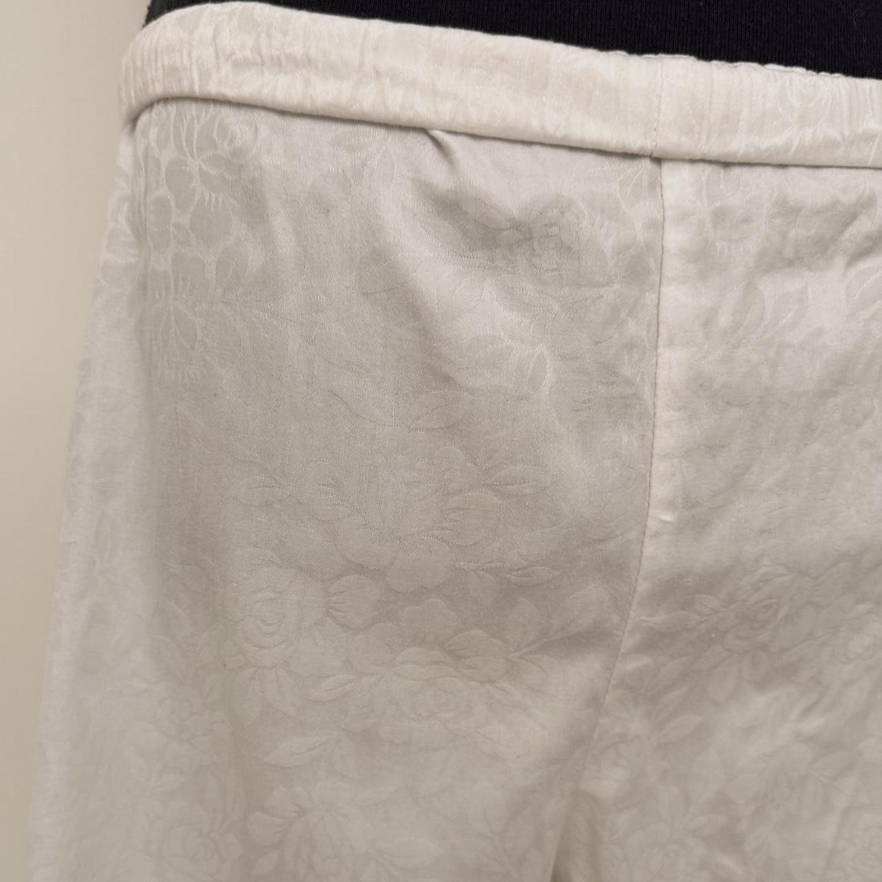 White floral wide leg pants (S)