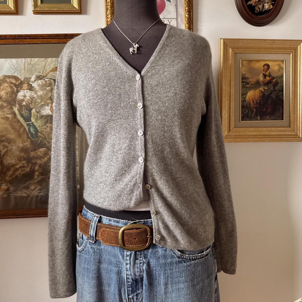 Soft grey cashmere cardigan (S)