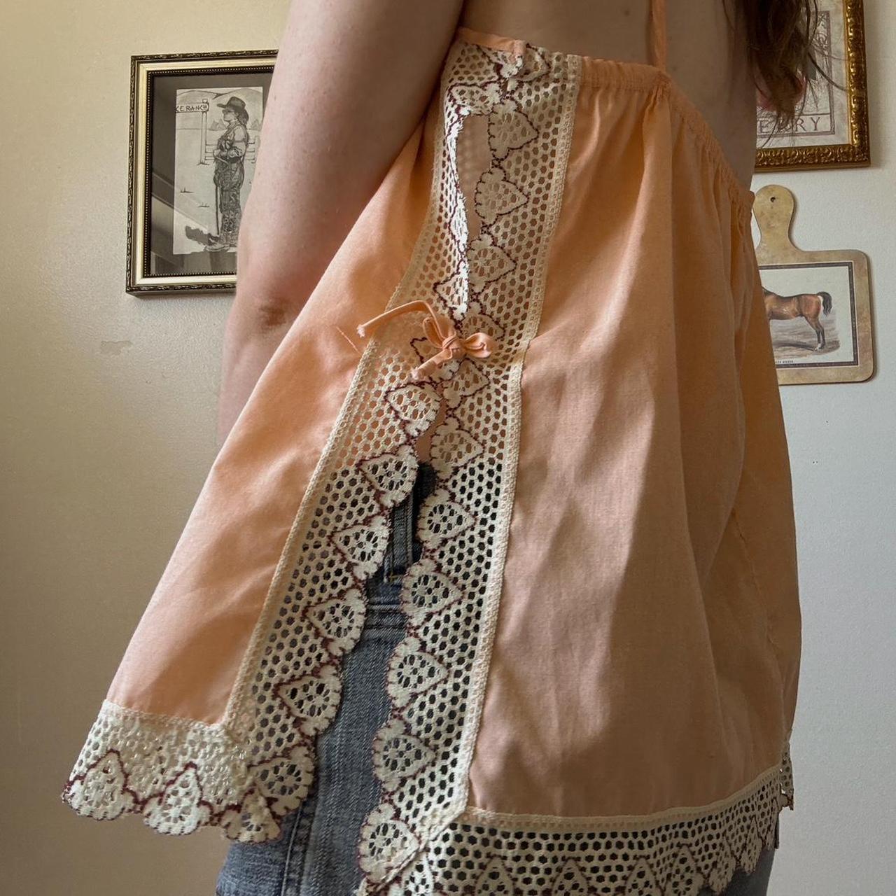 Peach boho lace cami (L)