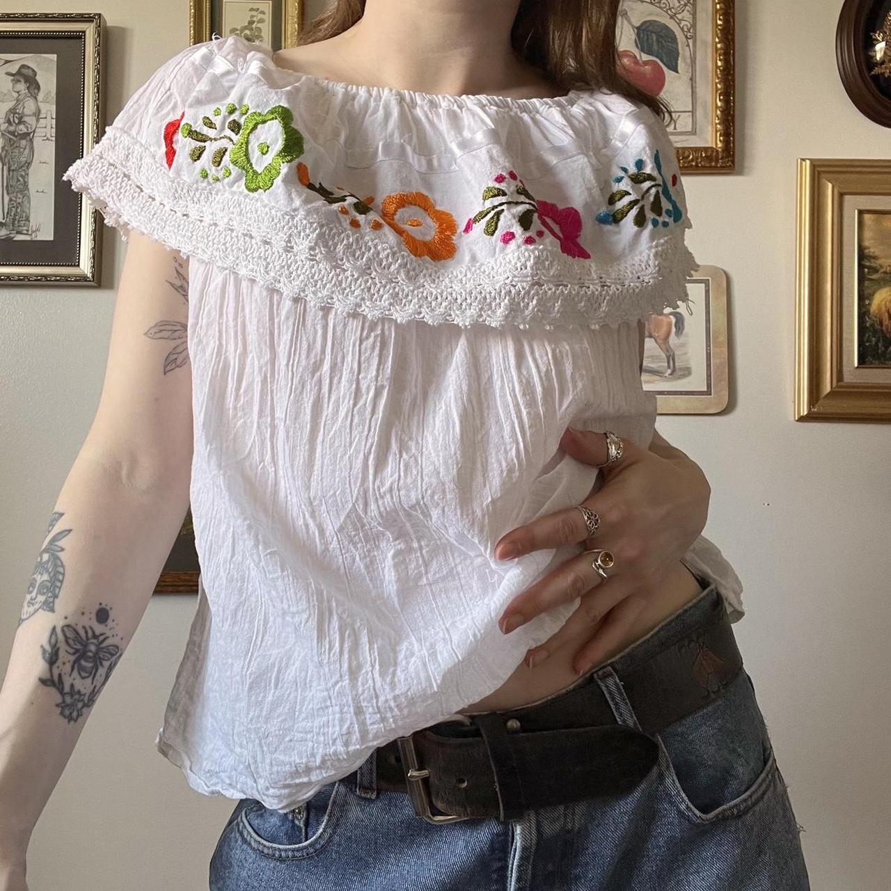 Off the shoulder flower top (M)