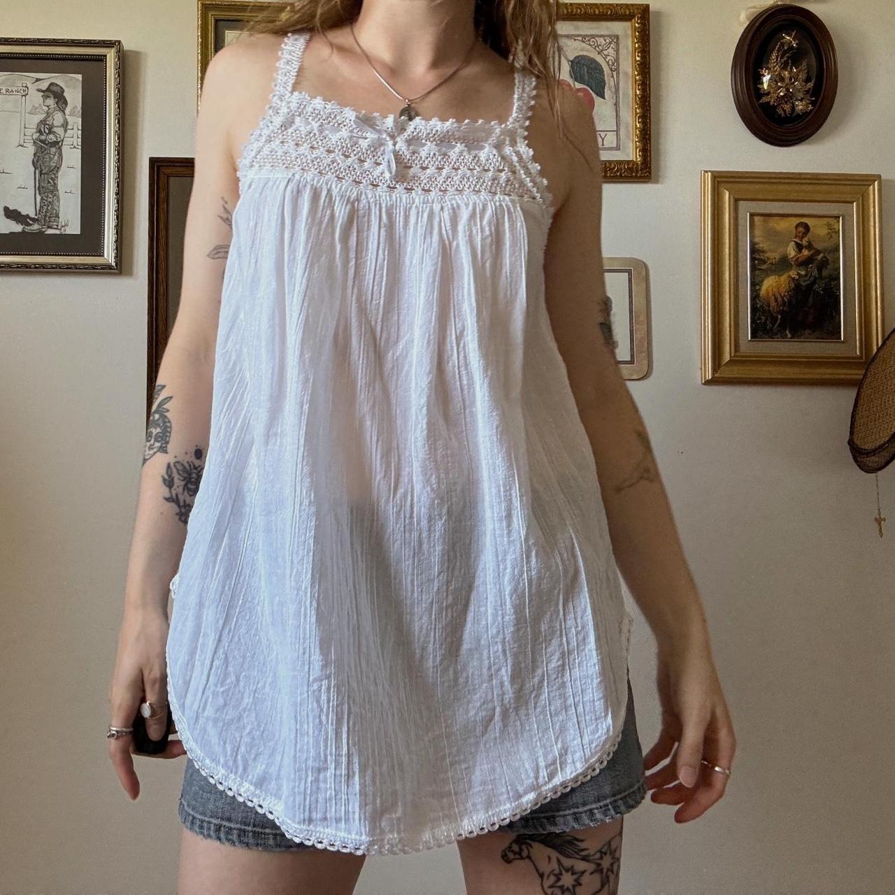 White lace tunic tank (S/M)