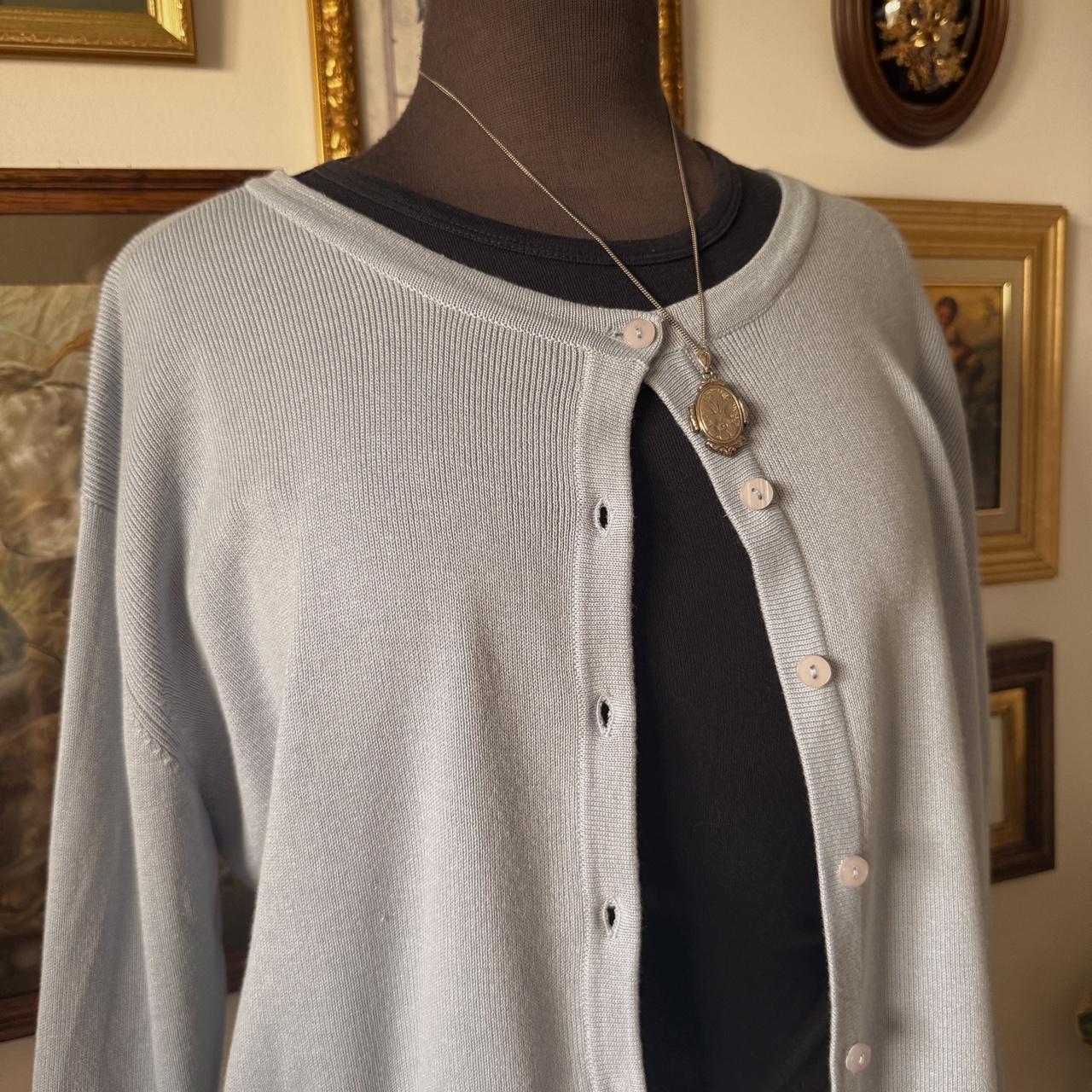 Baby blue knit cardigan (L)
