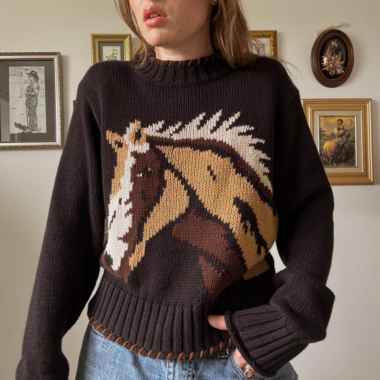 Knitted horse sweater (L)