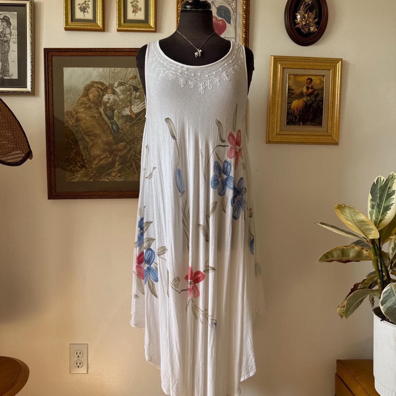 White boho fairy maxi dress (M)
