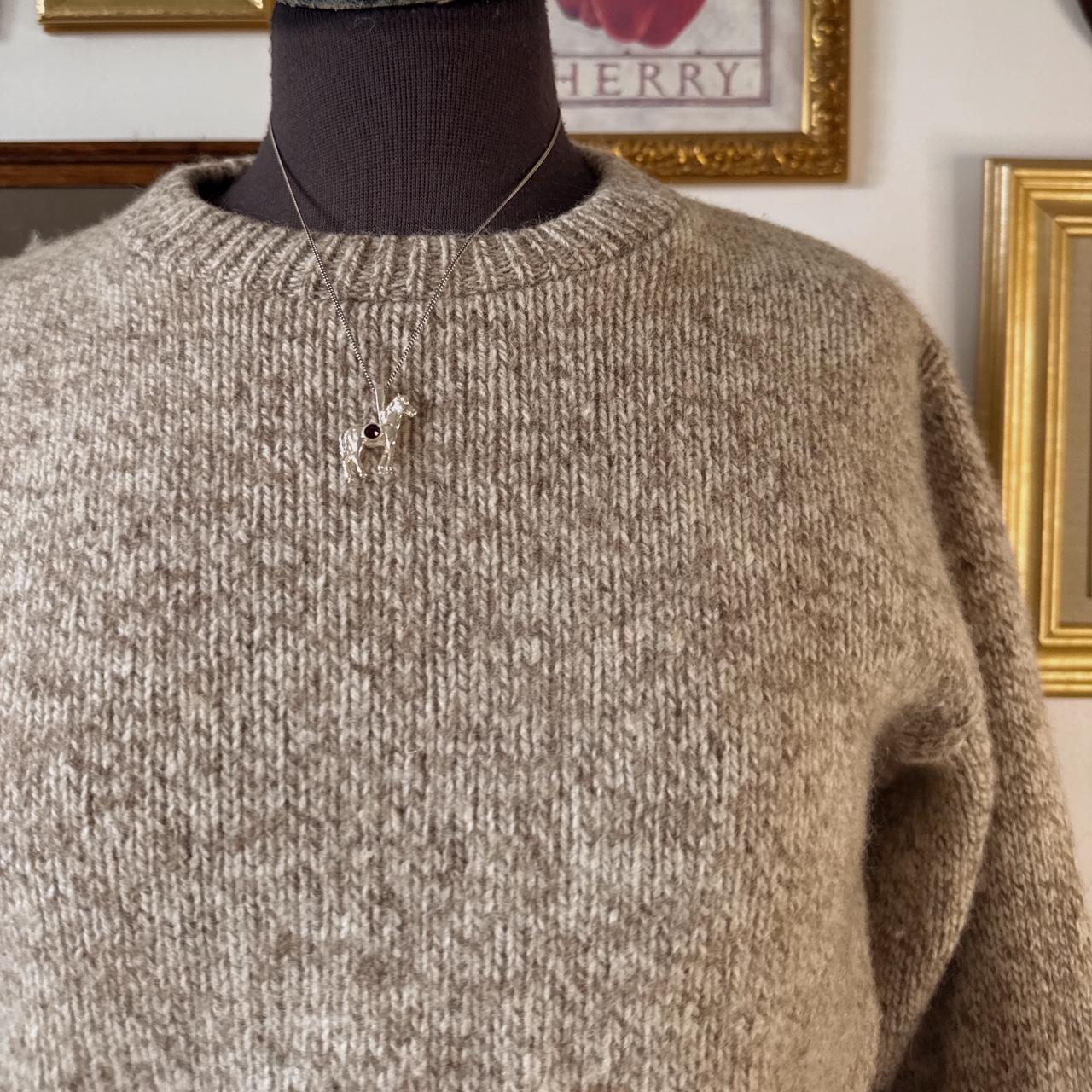 Oatmeal wool knit sweater (M)