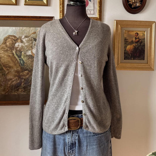 Soft grey cashmere cardigan (S)