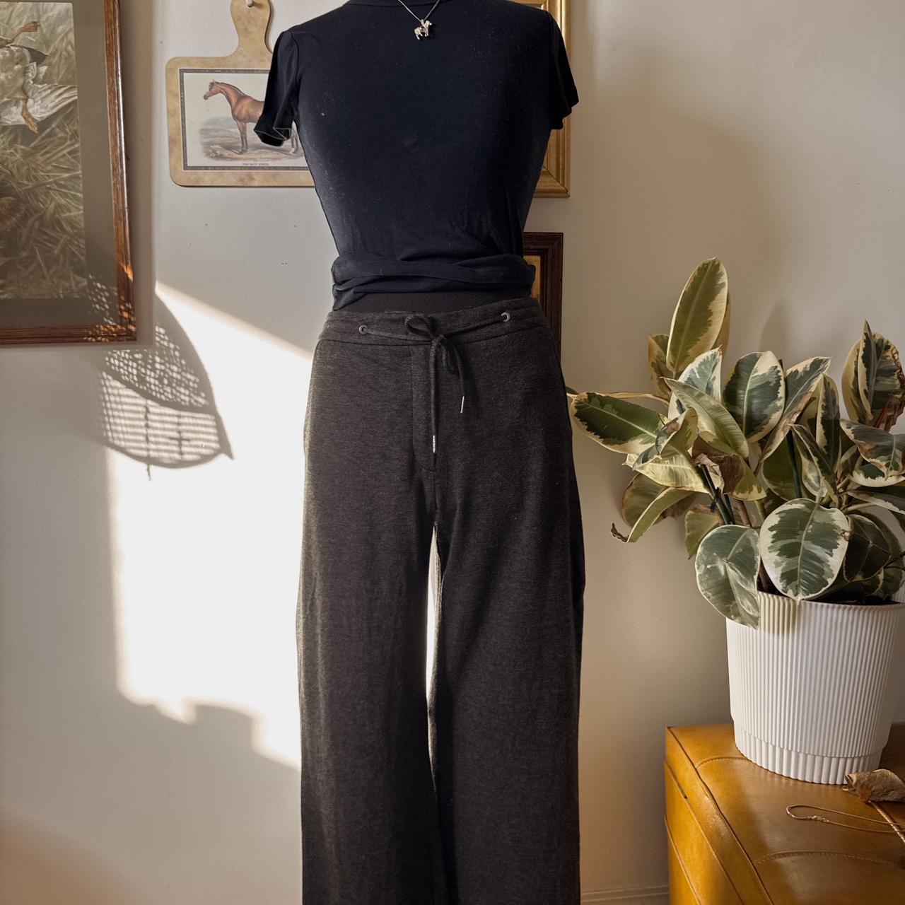 Charcoal grey wide leg knit pants (M)