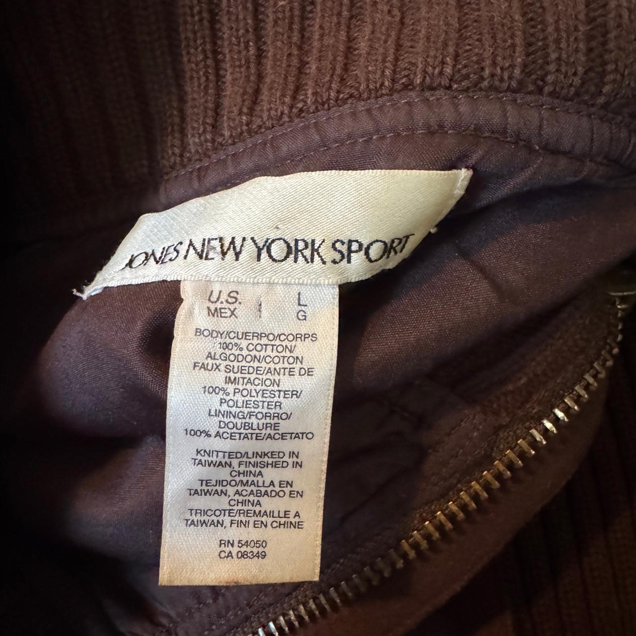 Brown knit mock neck jacket (L)