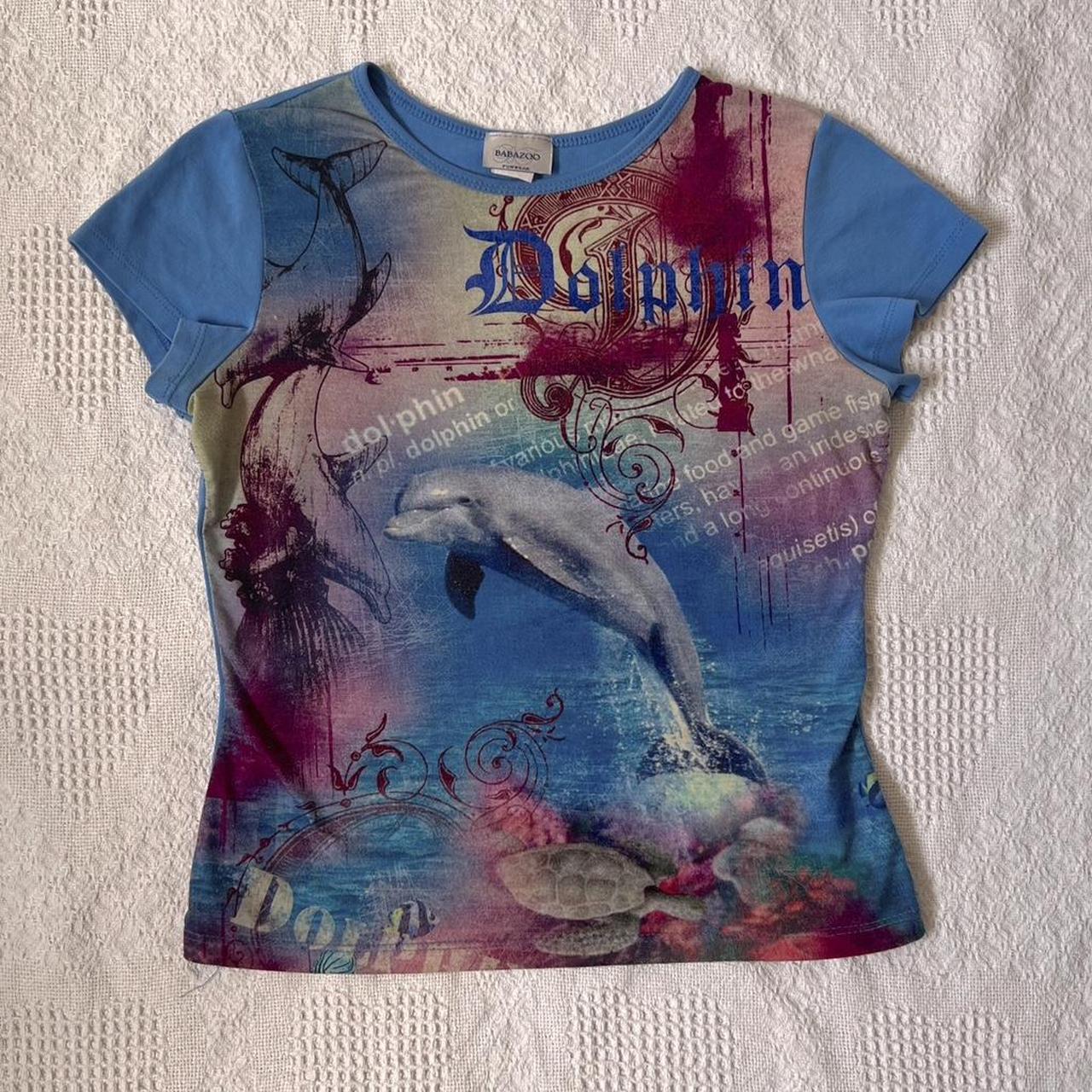 Y2K dolphin baby tee (S)