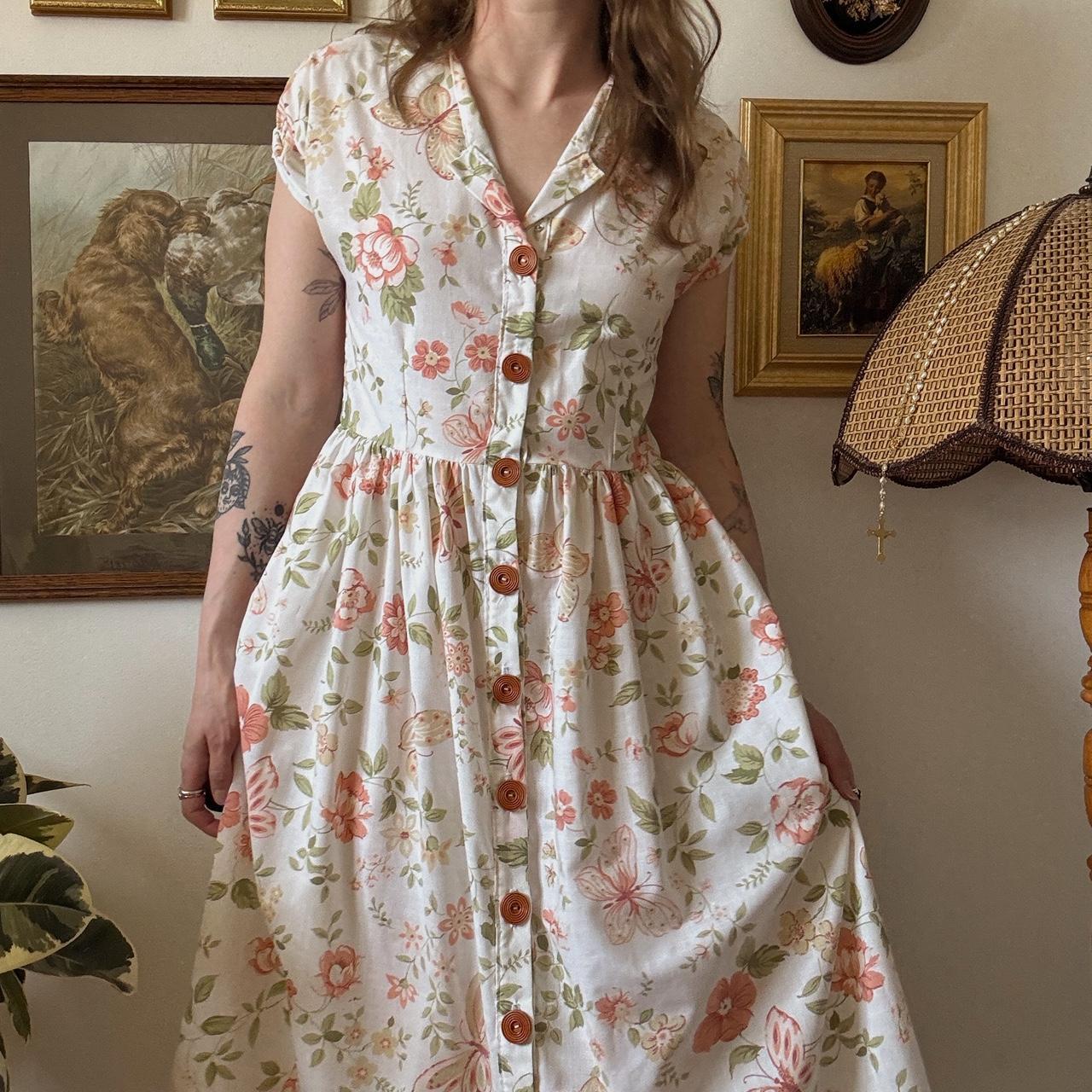 1990s butterfly maxi dress (M)