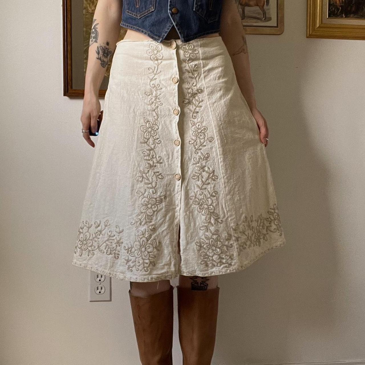 70s linen fairy skirt (29")