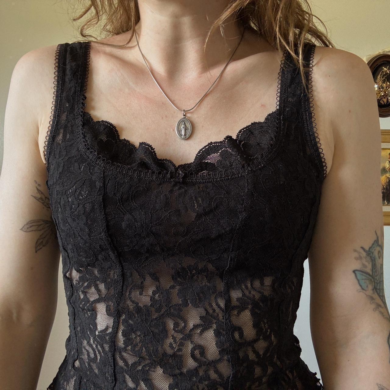 Angelic black lace cami (S)