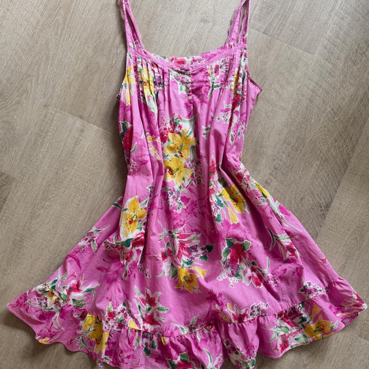 Pink Ralph Lauren floral ruffle dress (L)