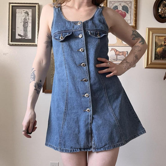 Vintage denim mini dress (S)