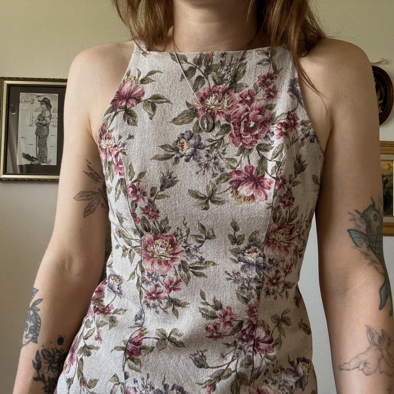 Vintage floral mini dress (S)