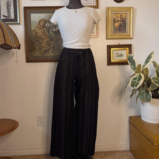Black wide leg trousers (S)