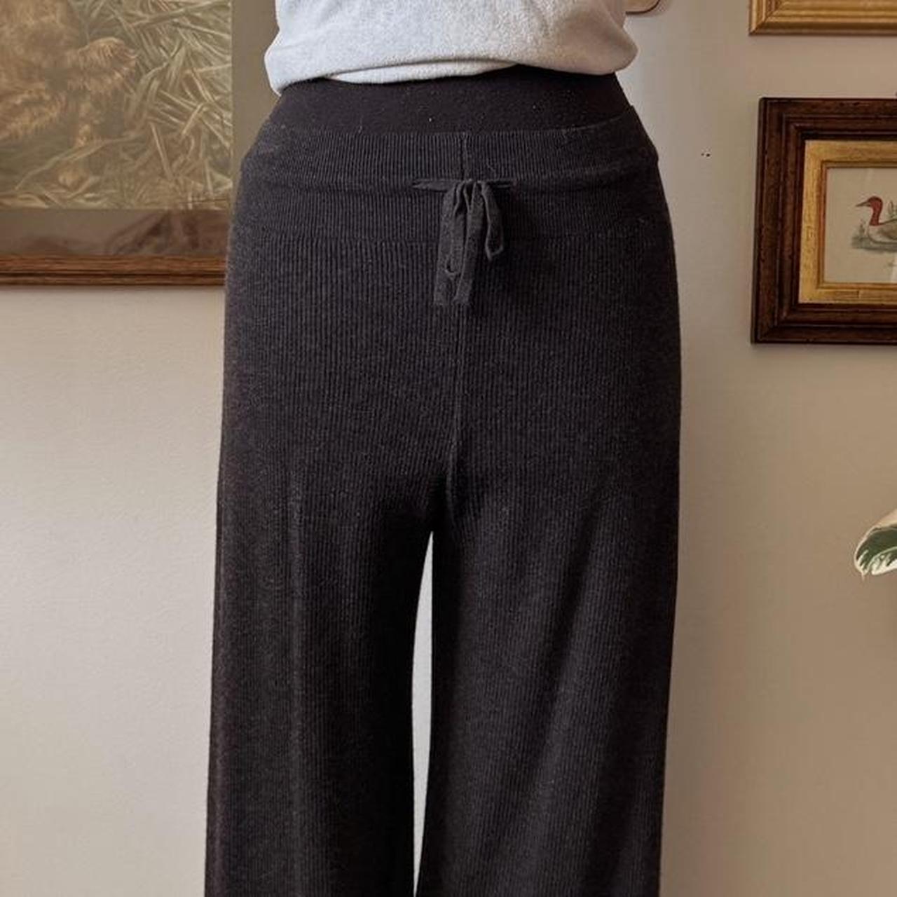 Charcoal grey ribbed lounge pants (S)