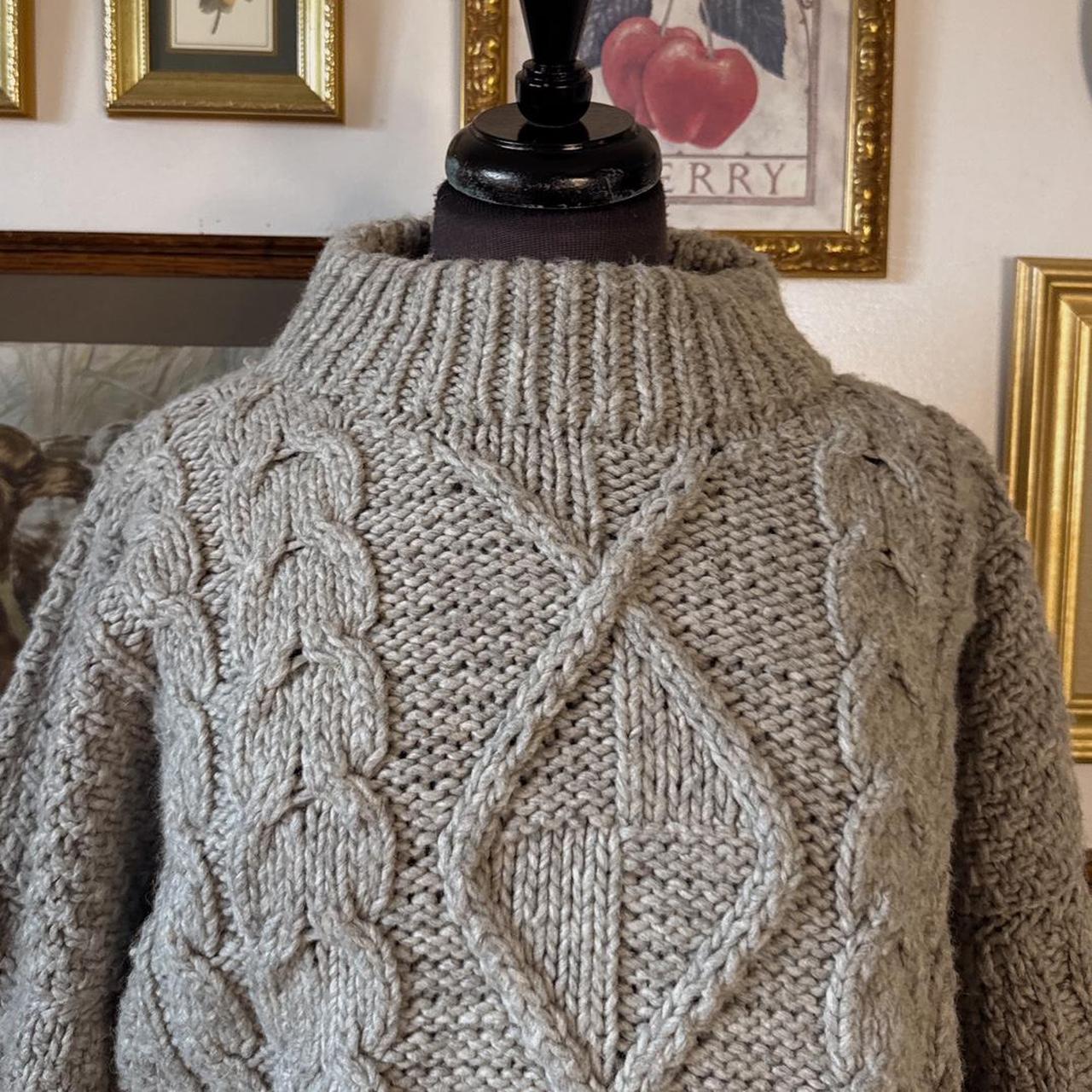 Chunky grey wool knit sweater (XL)