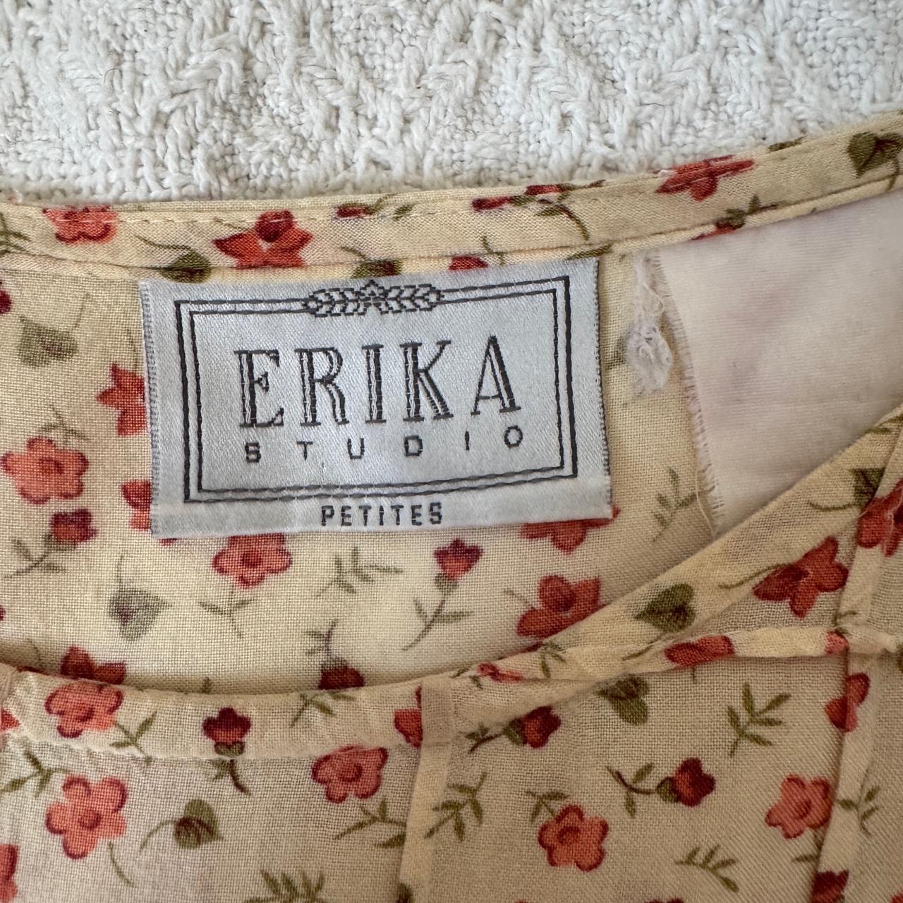 Vintage cottage cream floral maxi dress (M)