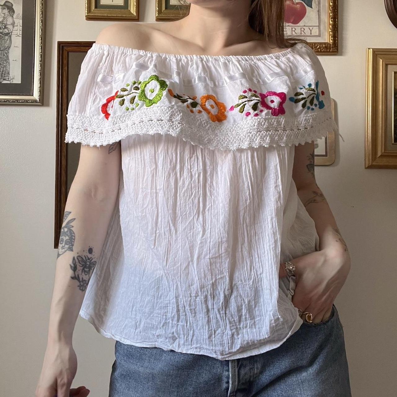 Off the shoulder flower top (M)