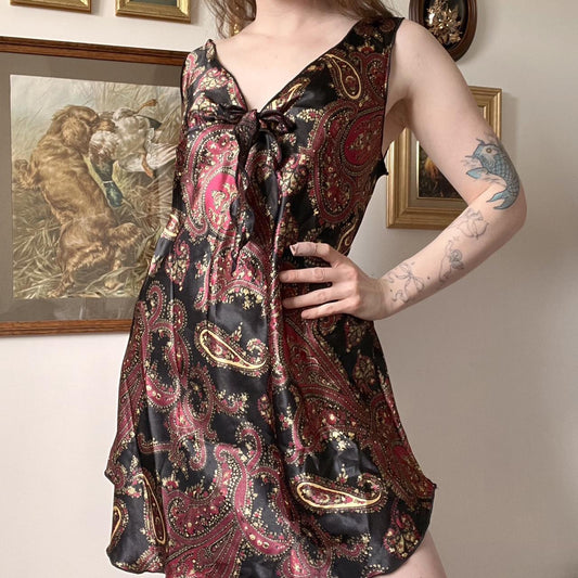 Mini paisley slip dress (L)