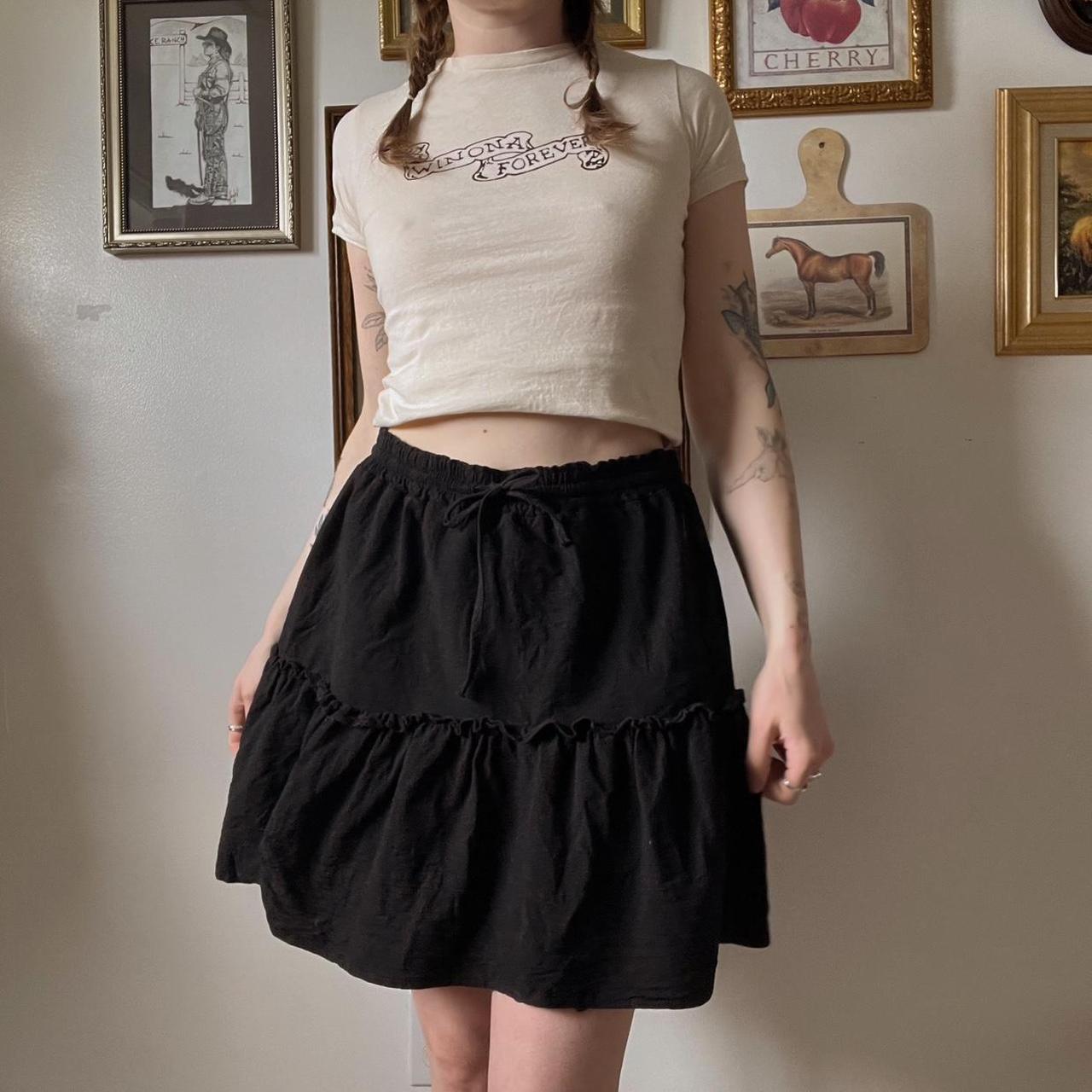 Black ruffle mini skirt (S-XL)