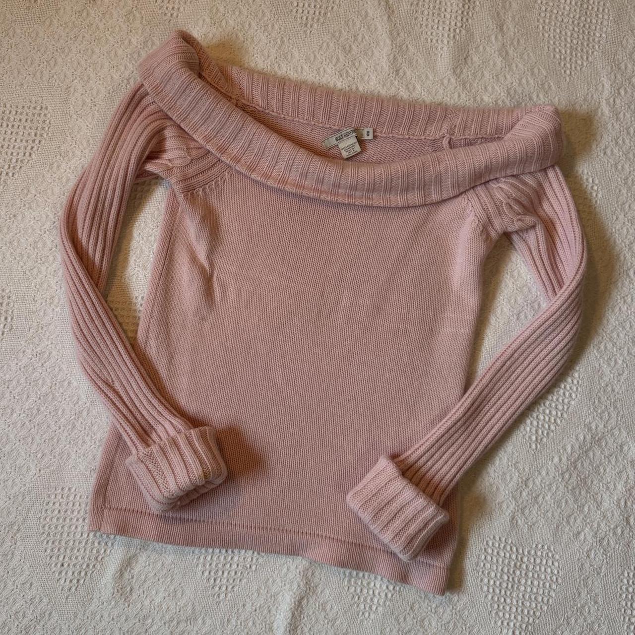 Pink cashmere off the shoulder sweater (M)