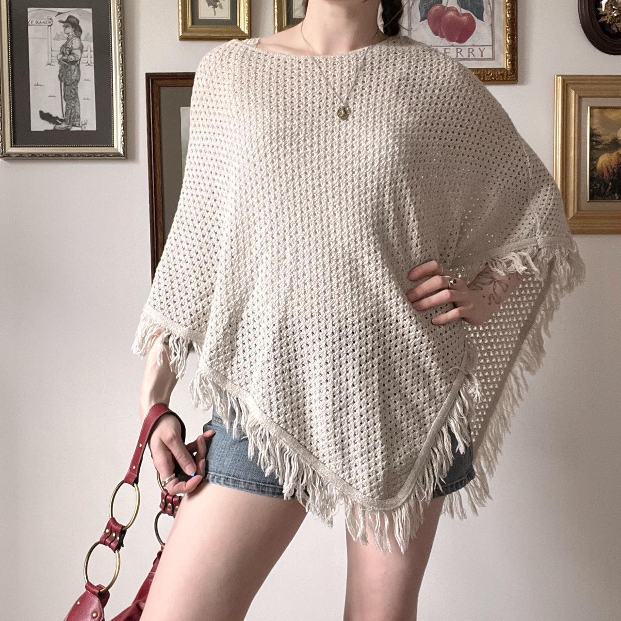 Crochet boho knit poncho