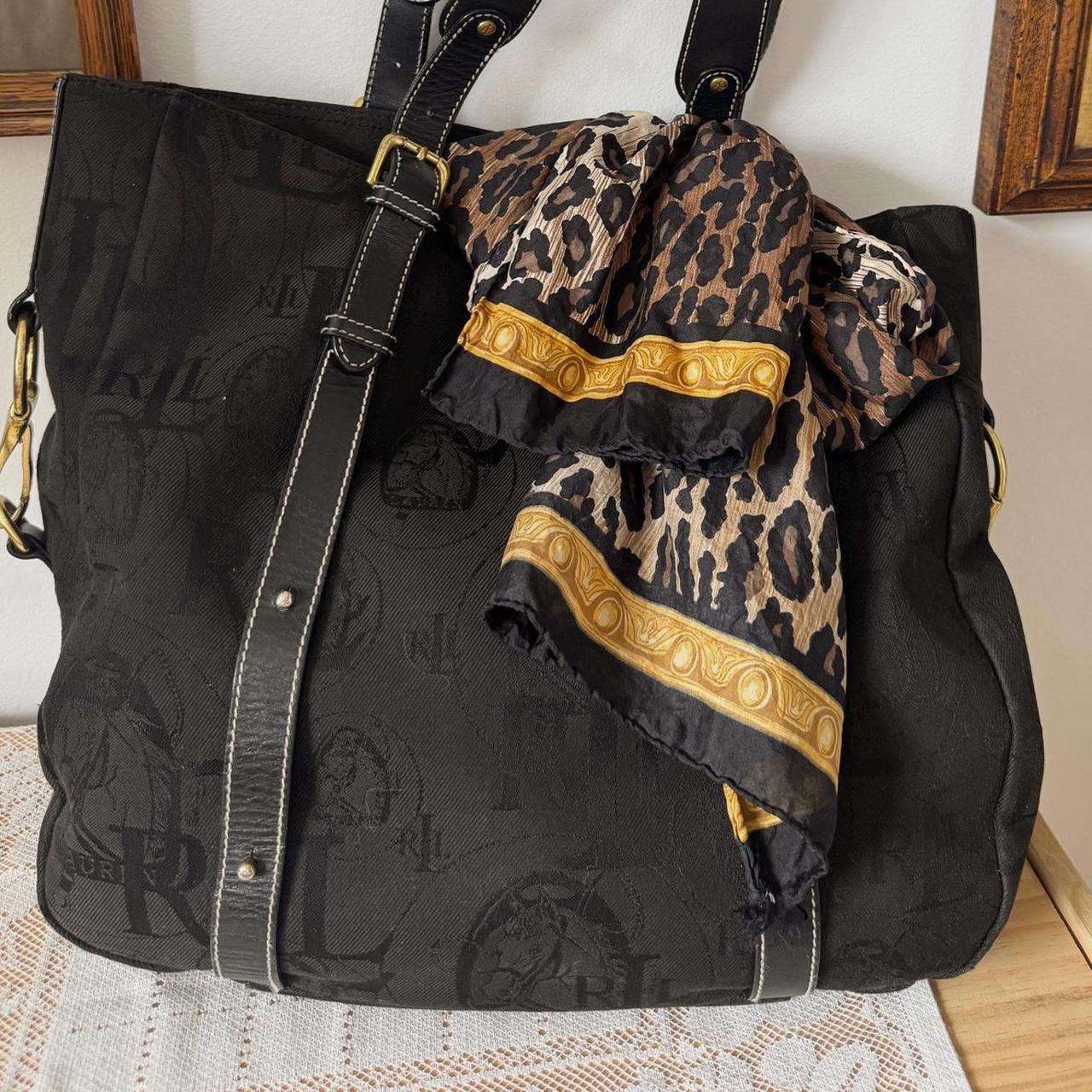 Black Ralph Lauren canvas tote bag