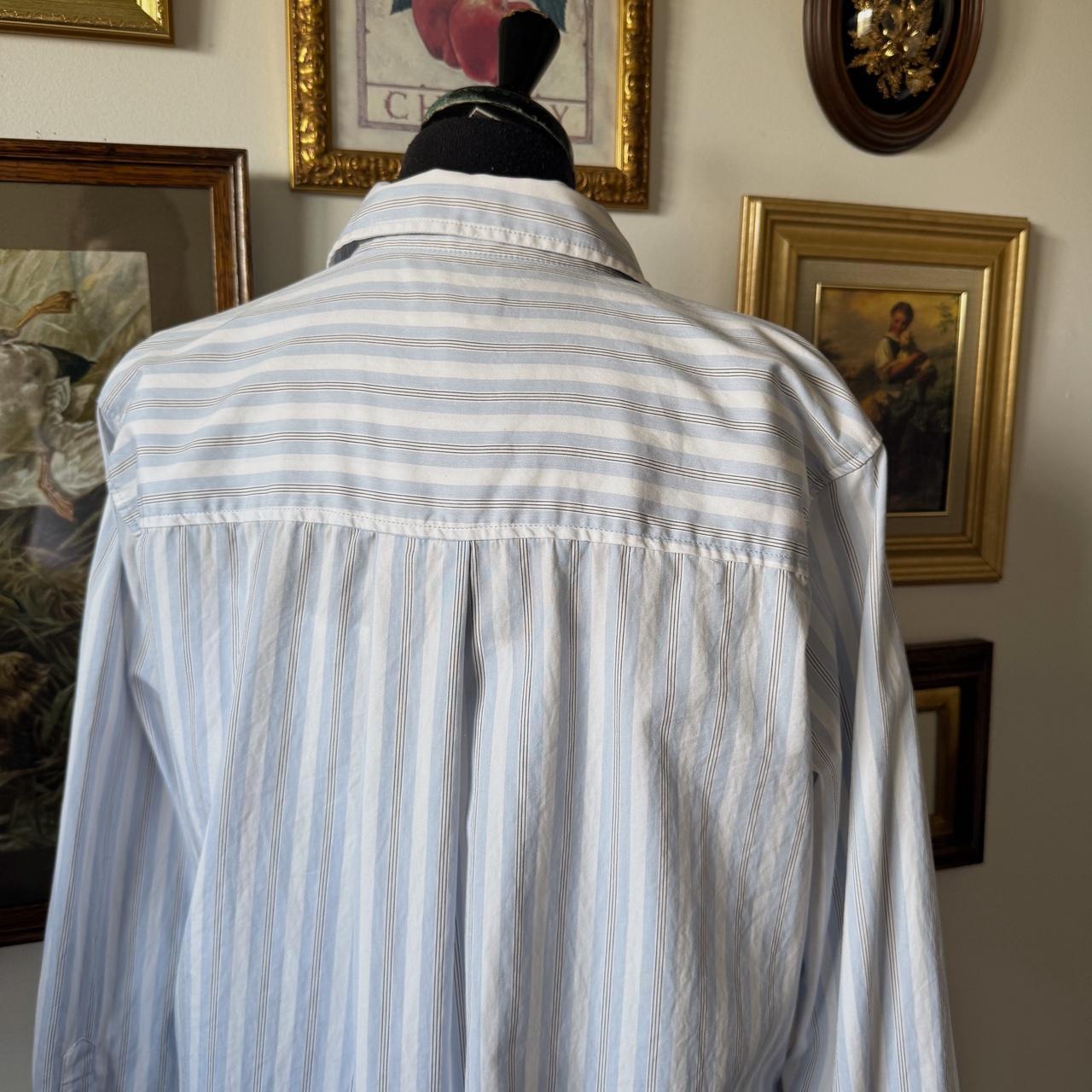 Baby blue striped button up (M)
