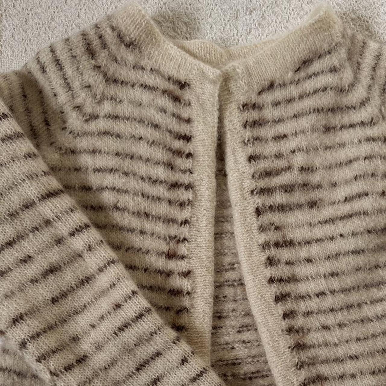 Striped mohair knit cardigan (XS)