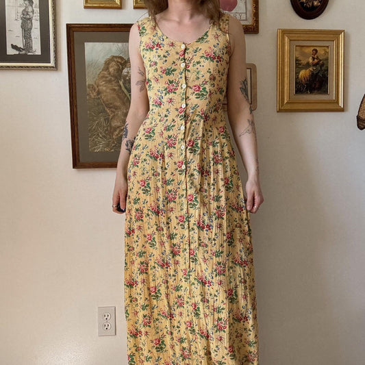 90s floral maxi dress (S/M)