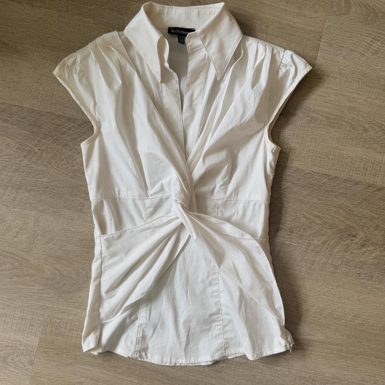 White y2k summer blouse (XXS)