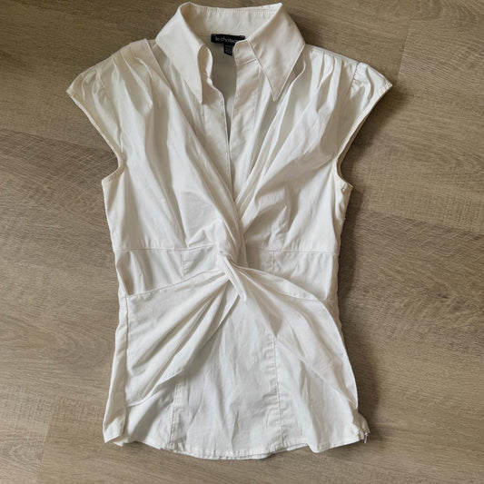 White y2k summer blouse (XXS)