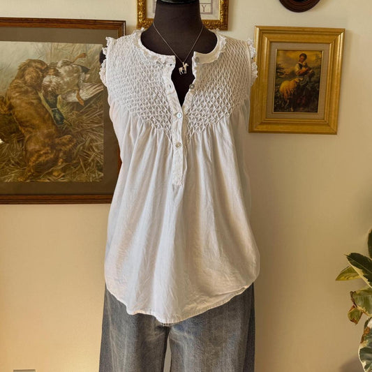 White Victoriana babydoll cotton top (S)