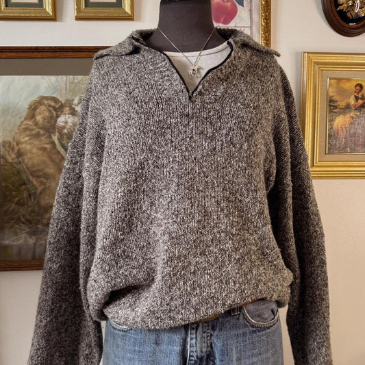90s grey pullover knit jumper (XL)