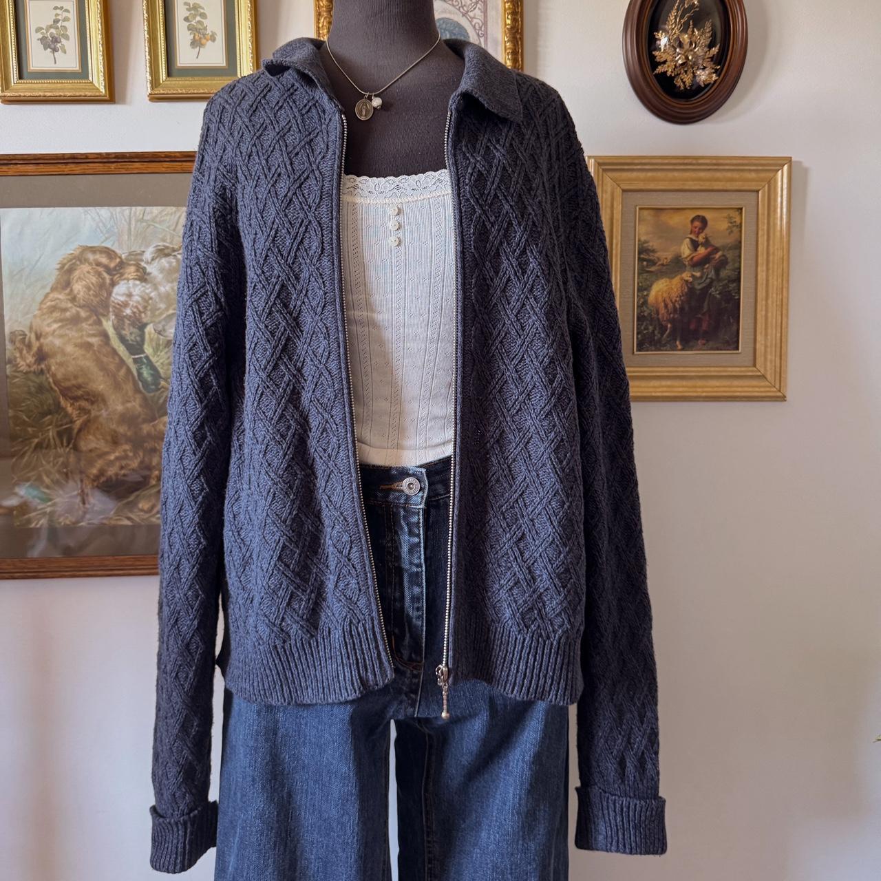 90s navy knit cardigan (XL)