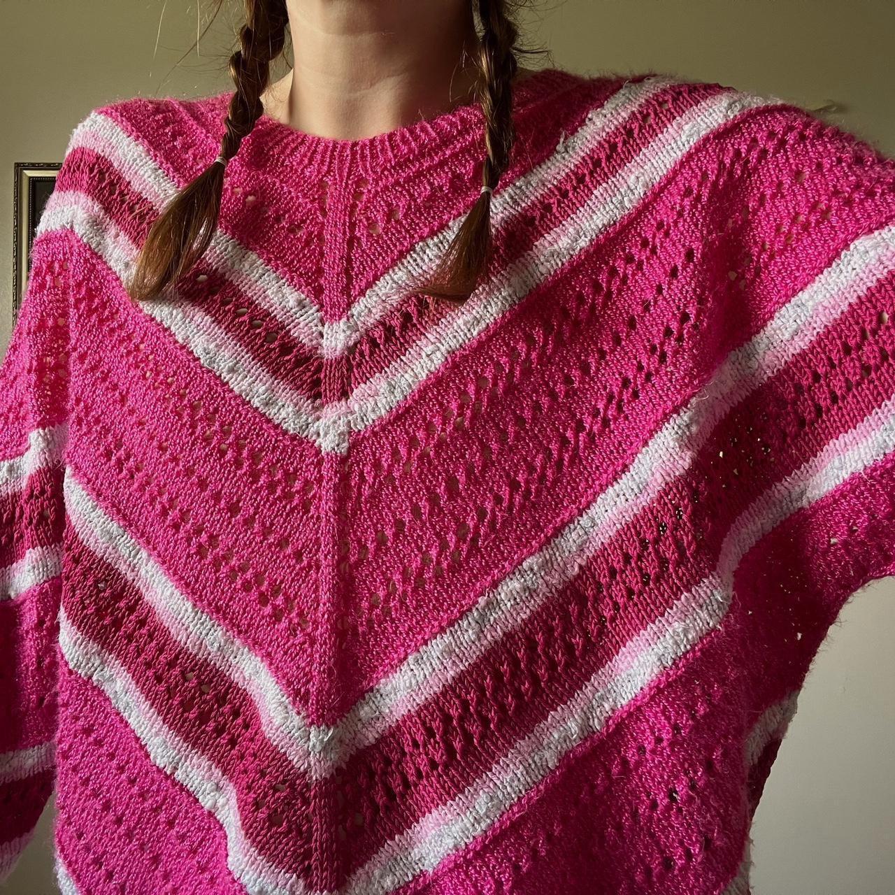 Pink crochet knit top (S/M)