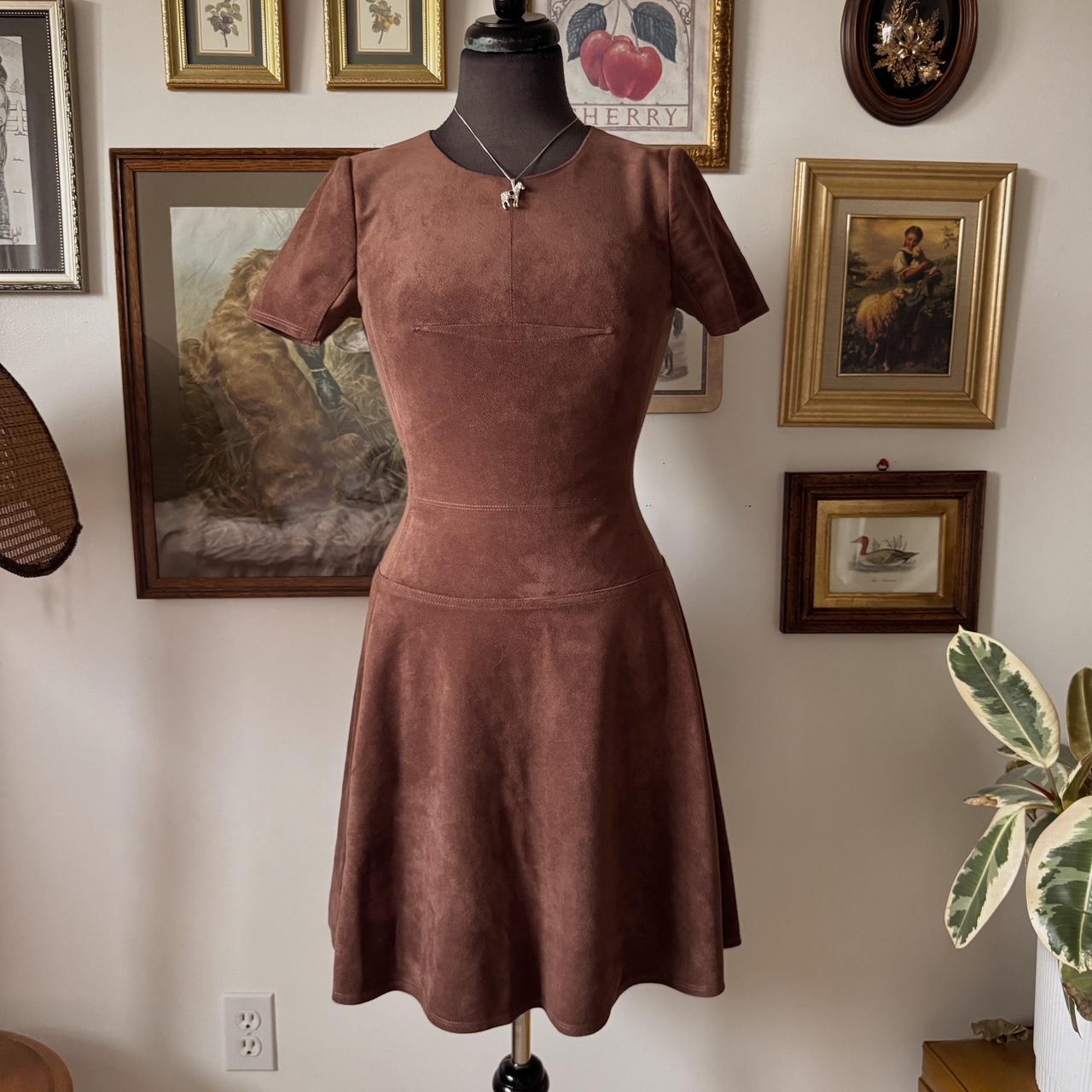 Chocolate brown suede mini dress (XS)