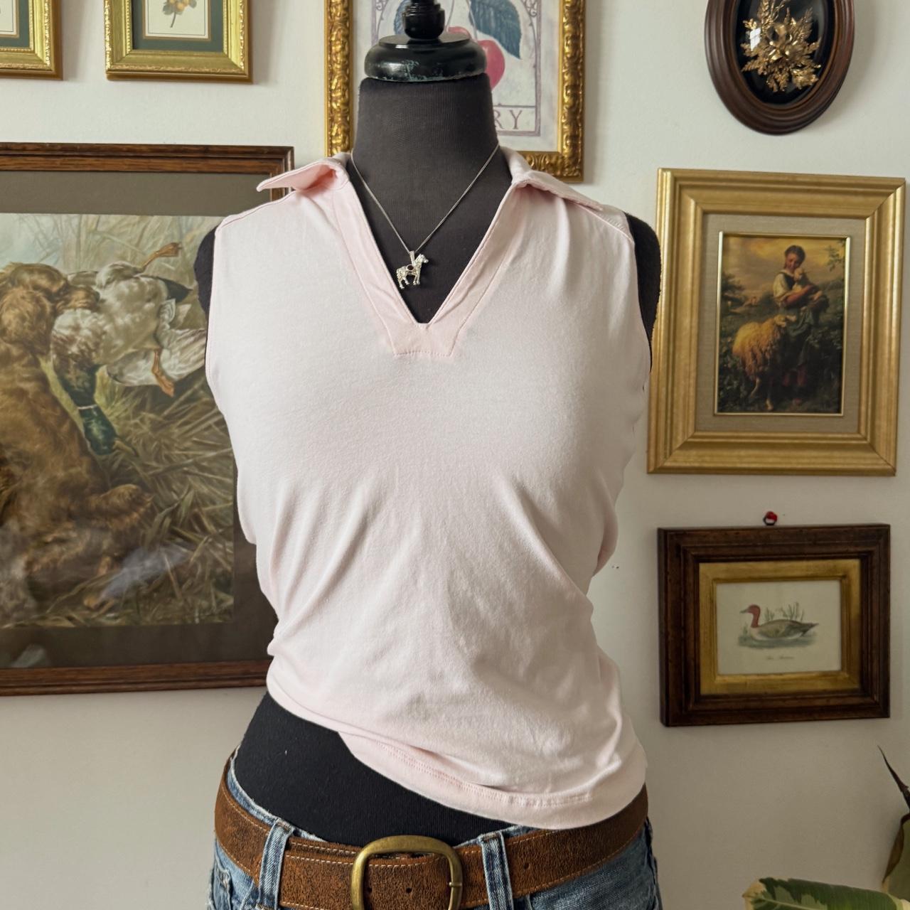 Soft pink polo tank top (S)