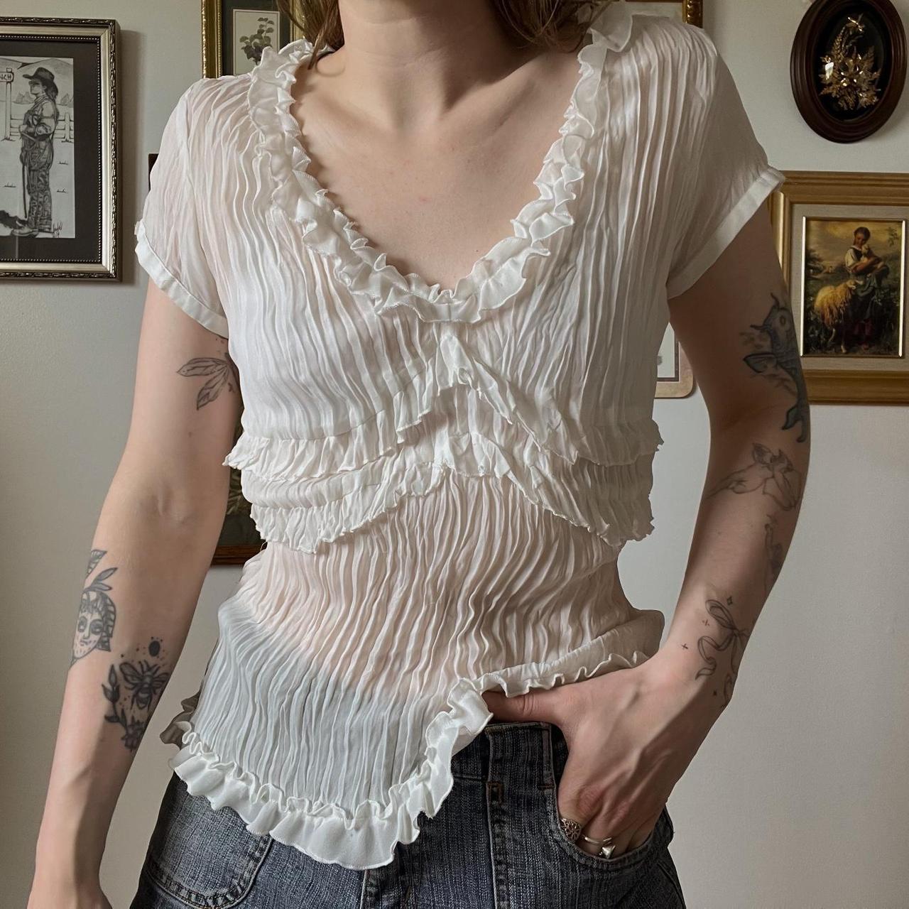 Sheer white angel top (M)