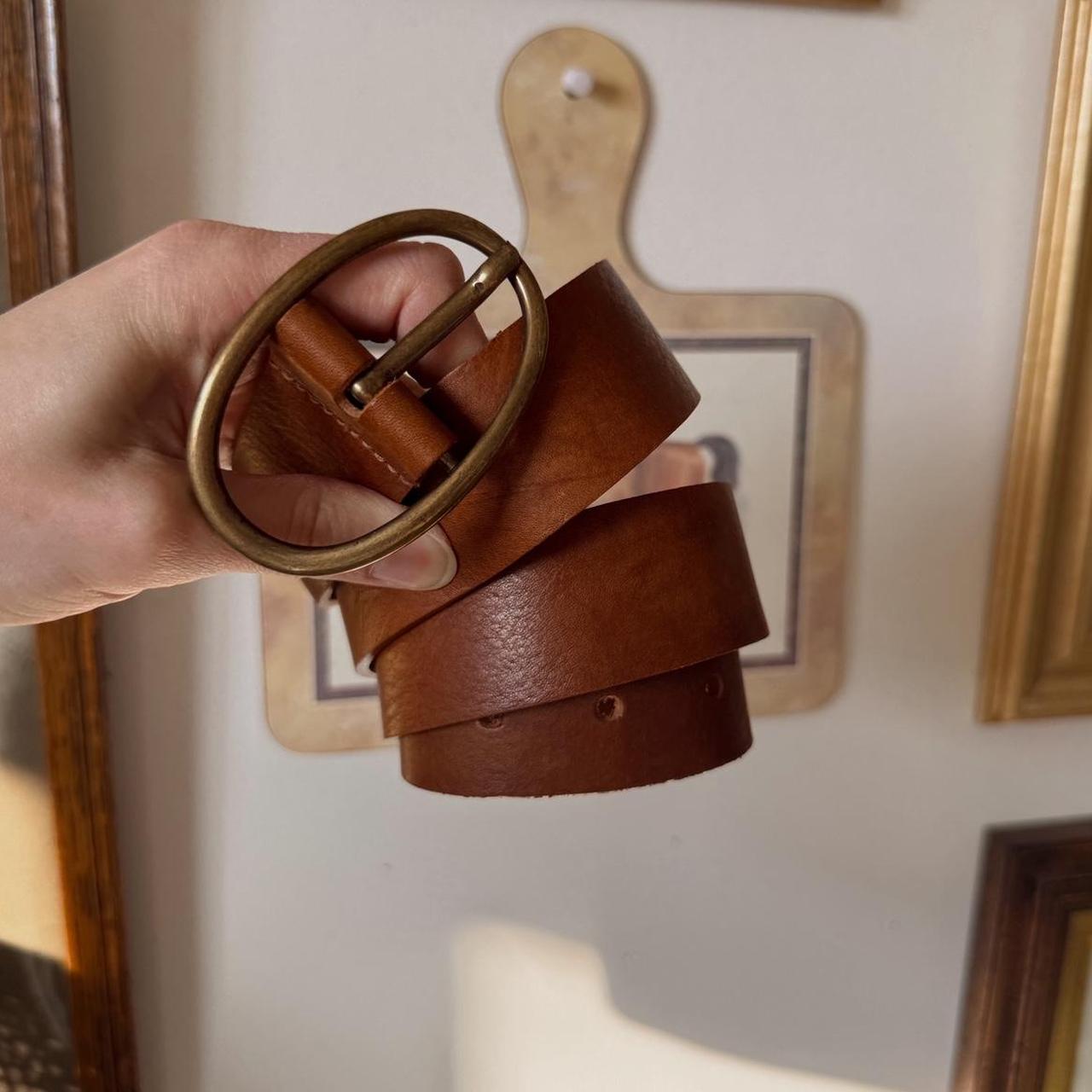 Brown leather vintage belt