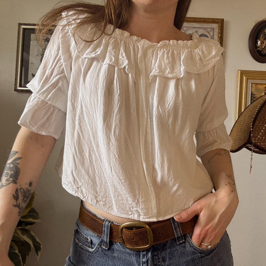 Ruffle boho summer top (XS)