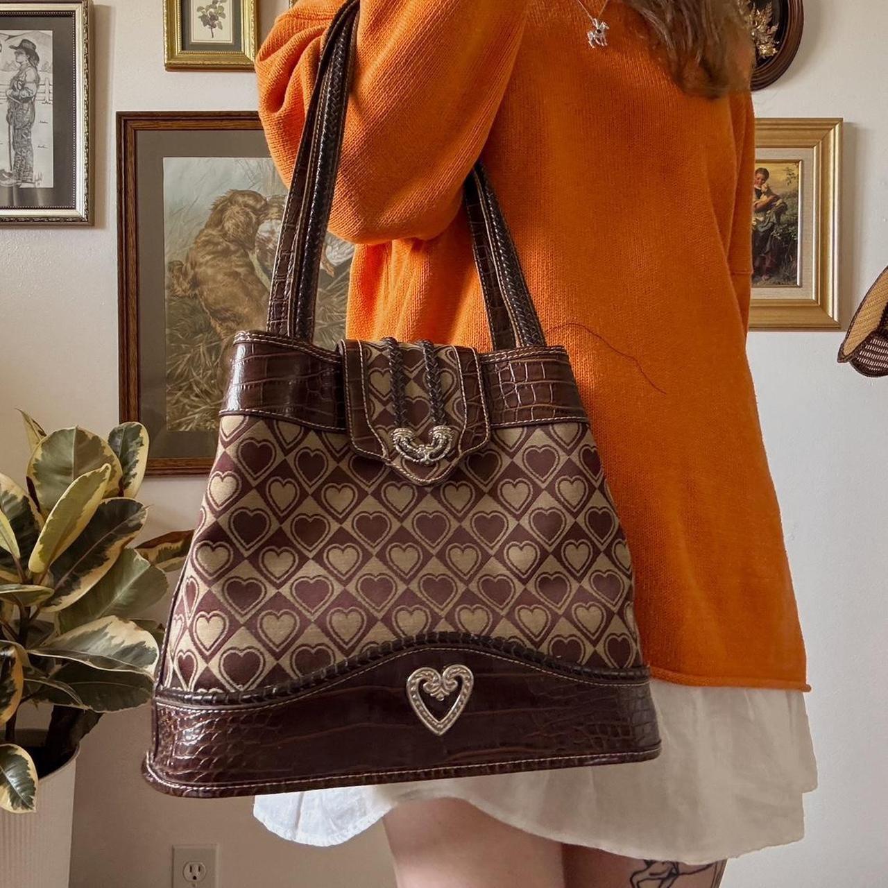 Brown hearts vintage bag