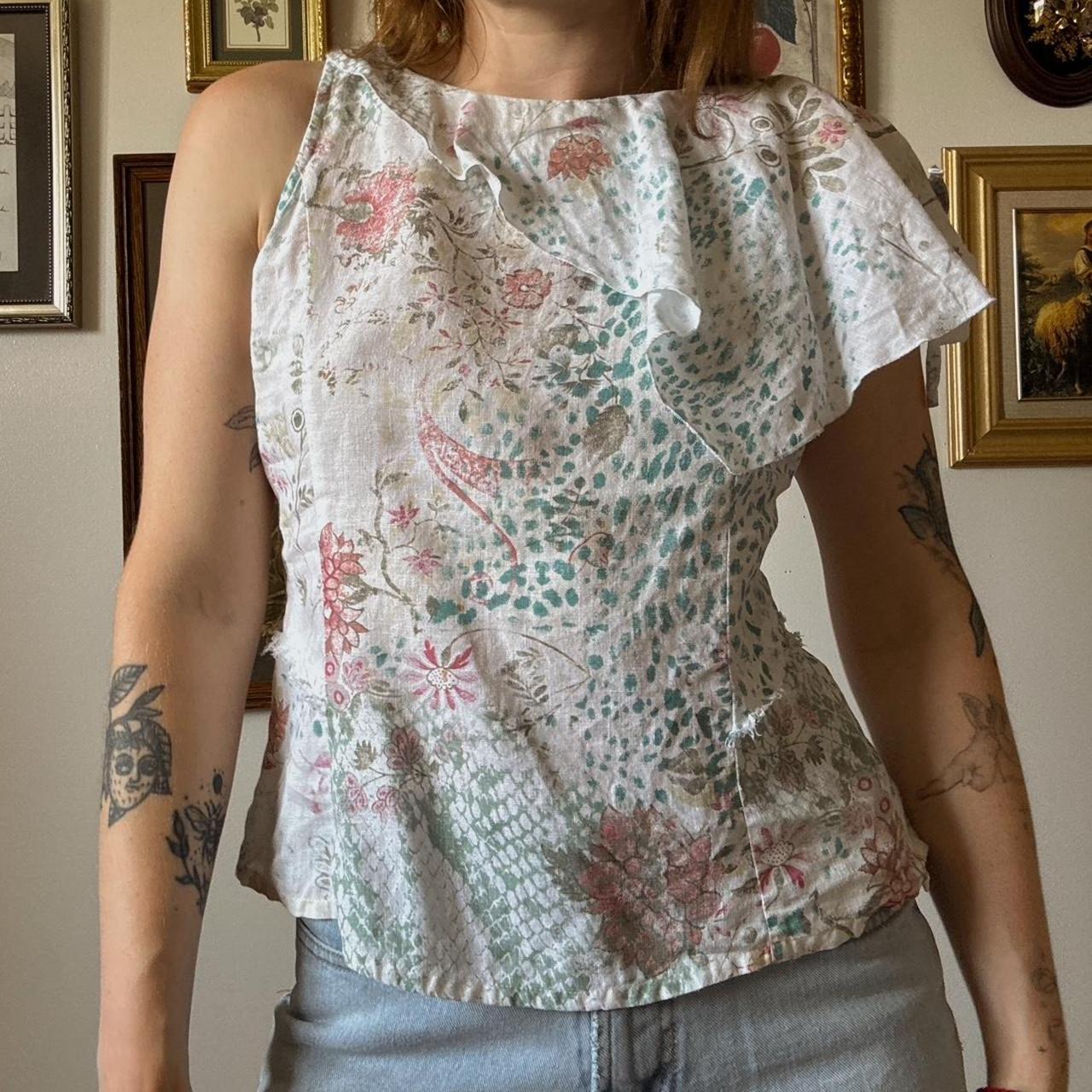 Vintage fairy linen top (M)