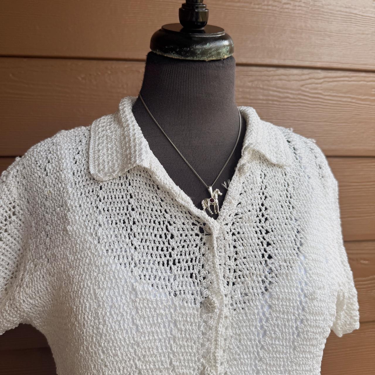 Vintage cottage crochet cardigan (L)