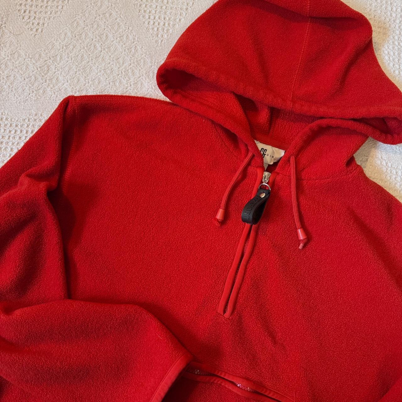 Cozy red fleece hoodie (M)