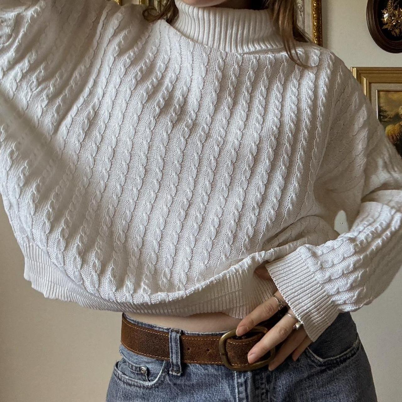 Slouchy cable knit sweater (M)