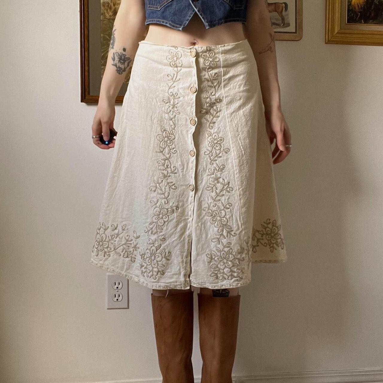 70s linen fairy skirt (29")