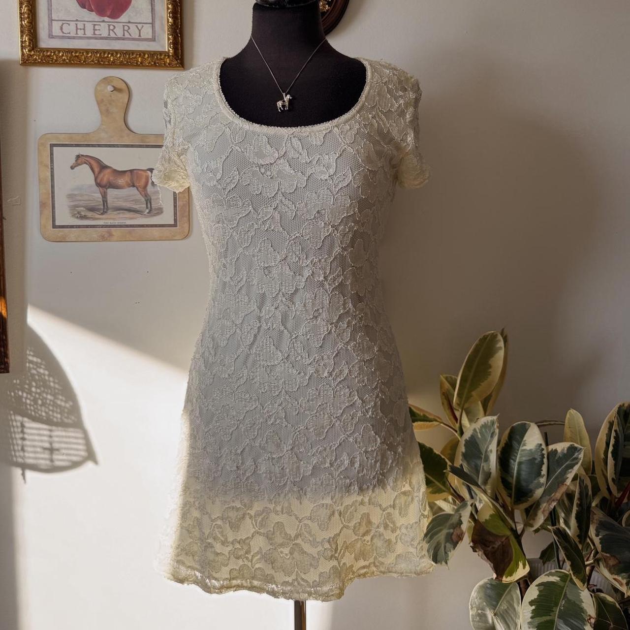 White lace vintage mini dress (S)